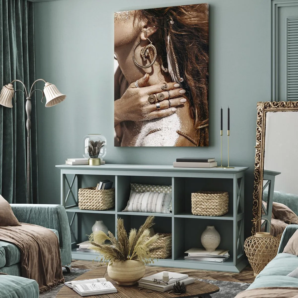 Quadro em tela - A rainha da praia selvagem - 45x80 cm