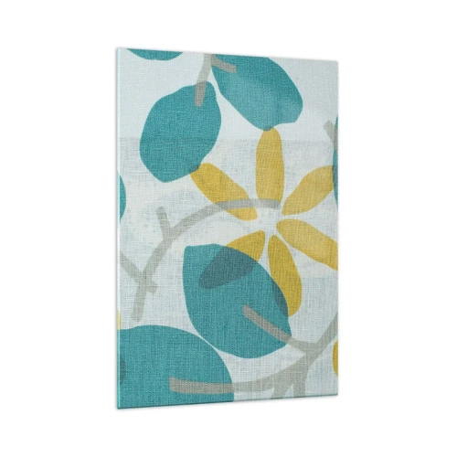 Quadro em vidro - Entre as folhas azuis - 70x100 cm