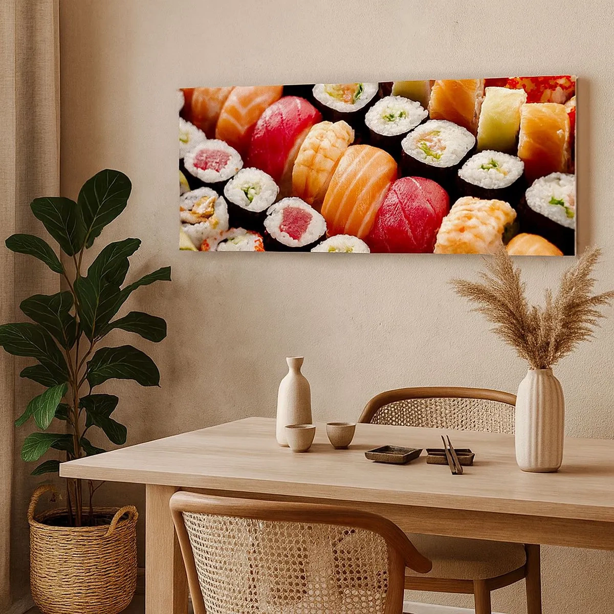 Quadro em tela - Cores e sabores da Ásia - 100x40 cm