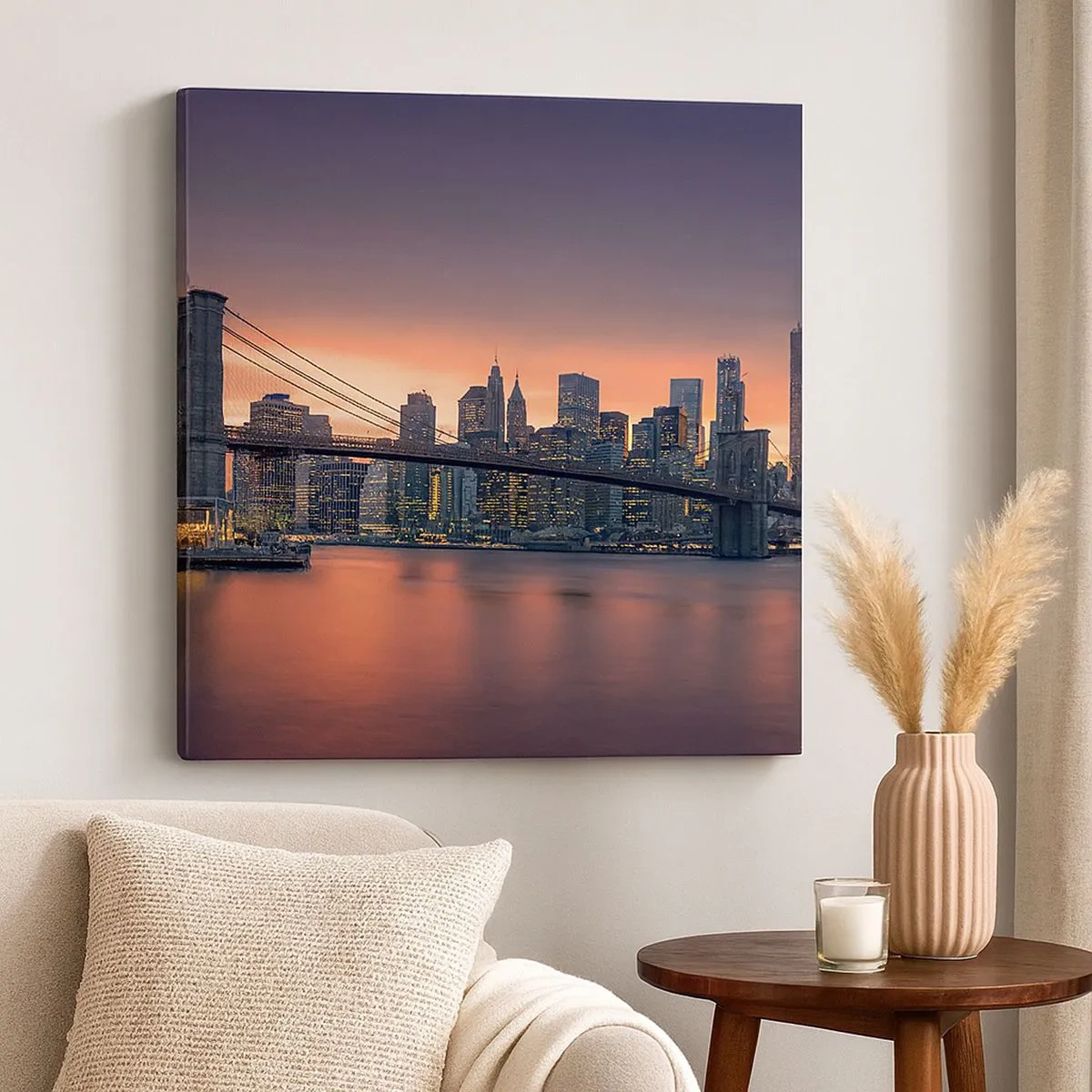 Quadro em tela - Imersa no silêncio lilás - 30x30 cm