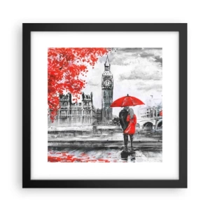 Pôster com moldura preta - Apaixonados em Londres - 30x30 cm
