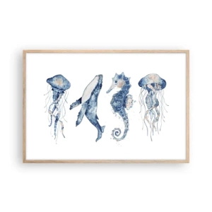 Pôster com moldura de carvalho claro - Maravilhas do mar - 91x61 cm