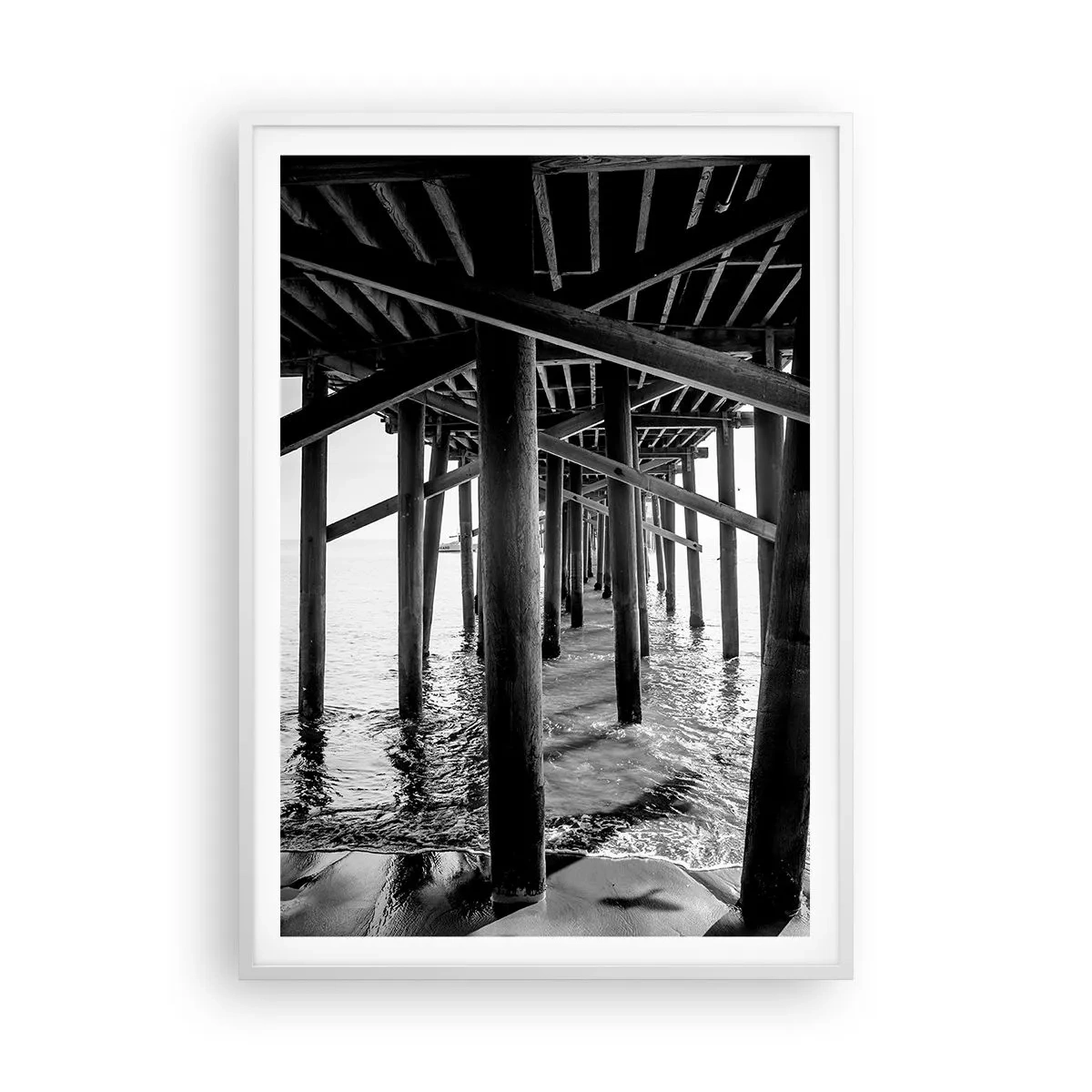 Pôster em moldura branca - Refúgio na praia - 70x100 cm