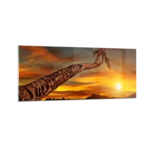 Quadro em vidro - Férias exóticas, aventura caribenha - 100x40 cm