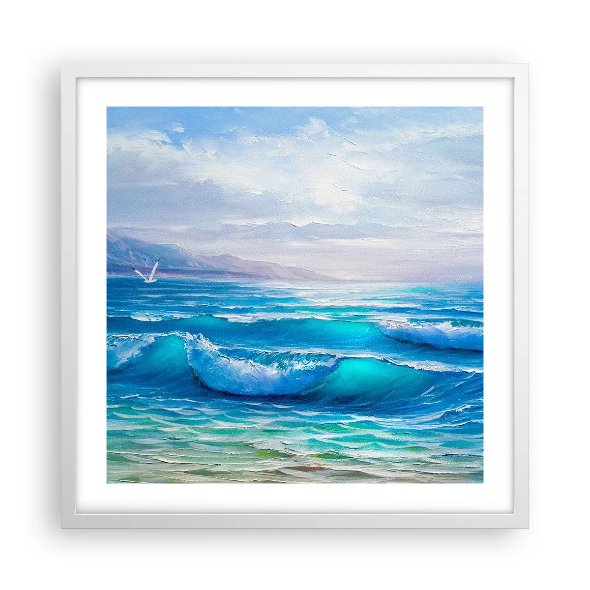 Pôster em moldura branca - Conforta e consola - 50x50 cm