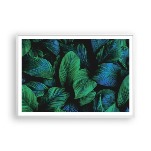 Pôster em moldura branca - Na multidão verde - 100x70 cm