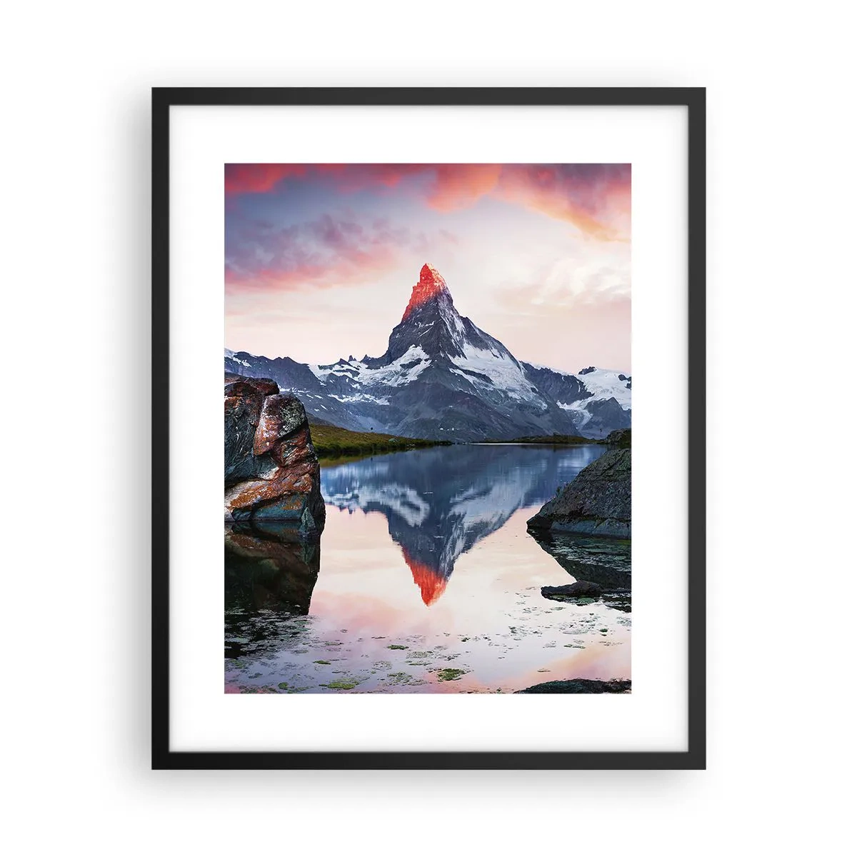 Pôster com moldura preta - O coração das montanhas é quente - 40x50 cm