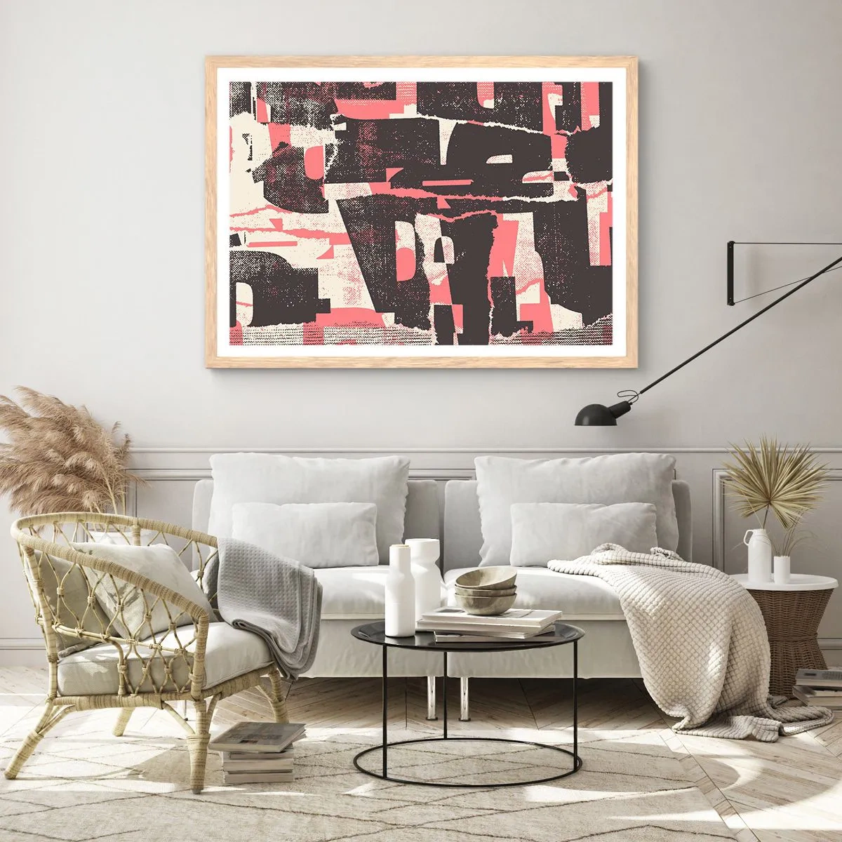 Pôster com moldura de carvalho claro - Todo esse barulho - 70x50 cm