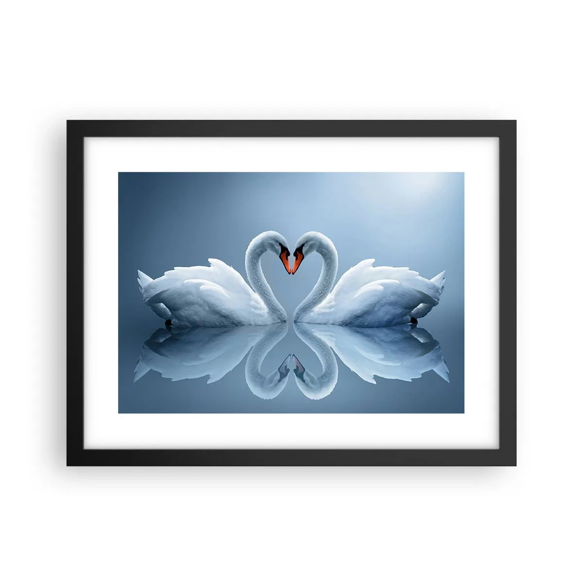 Pôster com moldura preta - Hora do amor - 40x30 cm