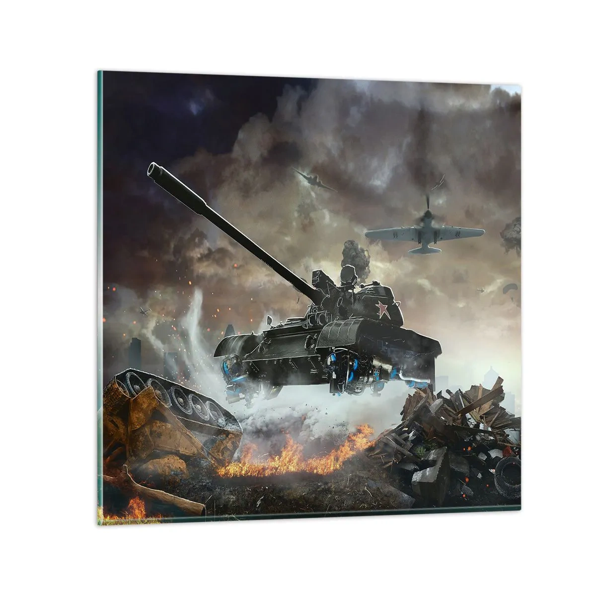 Quadro em vidro - A batalha é terrível e bonita - 50x50 cm