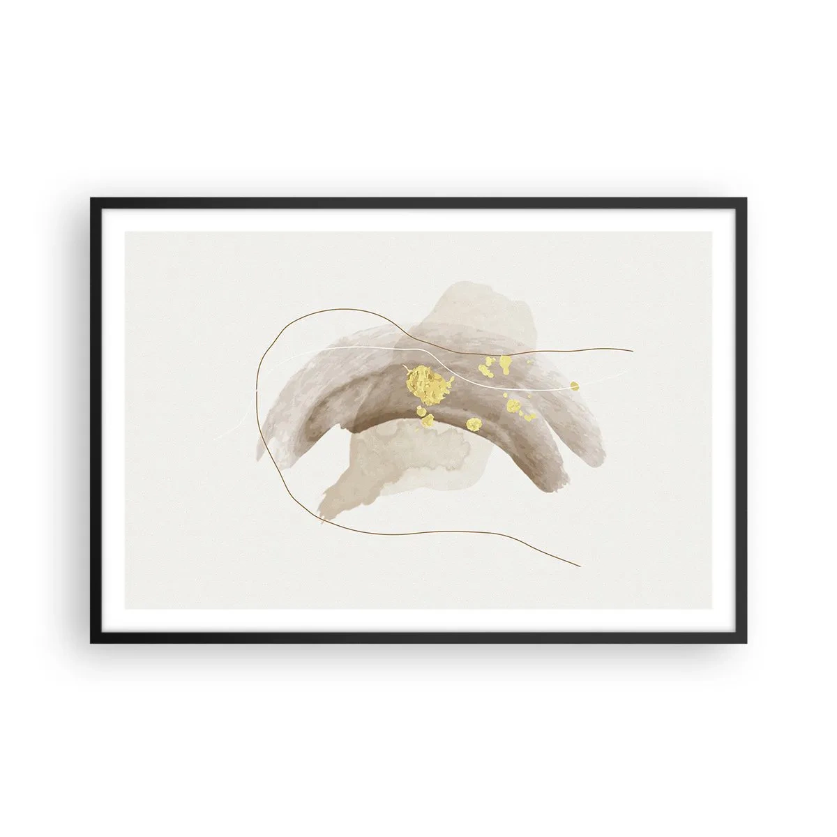 Pôster com moldura preta - Encontrado no espaço - 91x61 cm