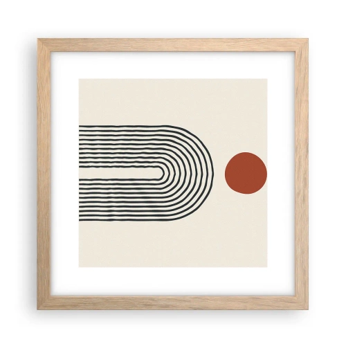 Pôster com moldura de carvalho claro - Magnetismo de formas e cores - 30x30 cm