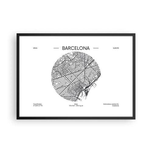 Pôster com moldura preta - Anatomia de Barcelona - 70x50 cm