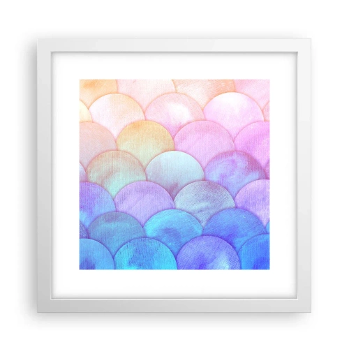 Pôster em moldura branca - Escala de pérola - 30x30 cm