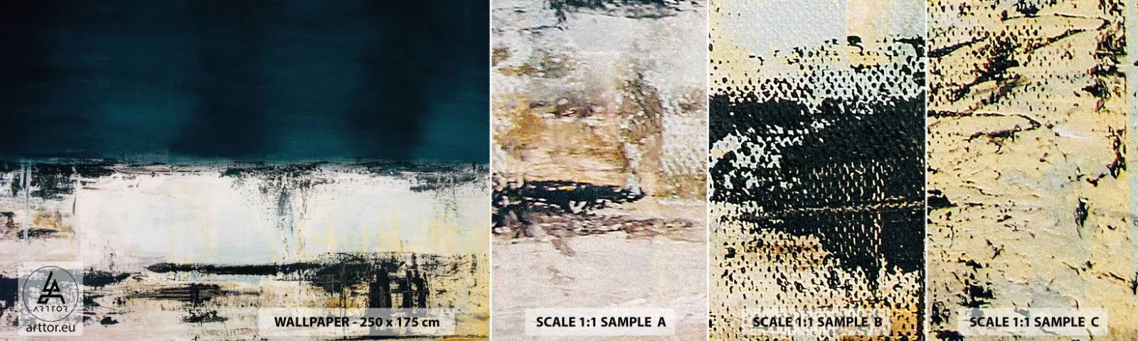 Amostra de Papel de Parede Standard Eco - Composição horizontal - Abstração, Pedaço, Pintura - 100x30 cm