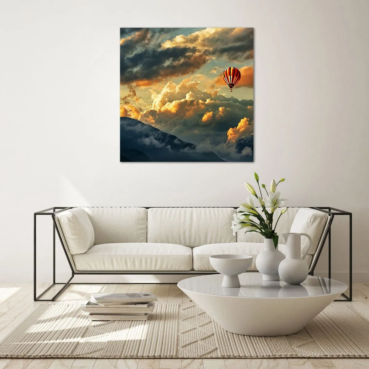 Quadro em vidro - Eu voo porque sou livre - 60x60 cm