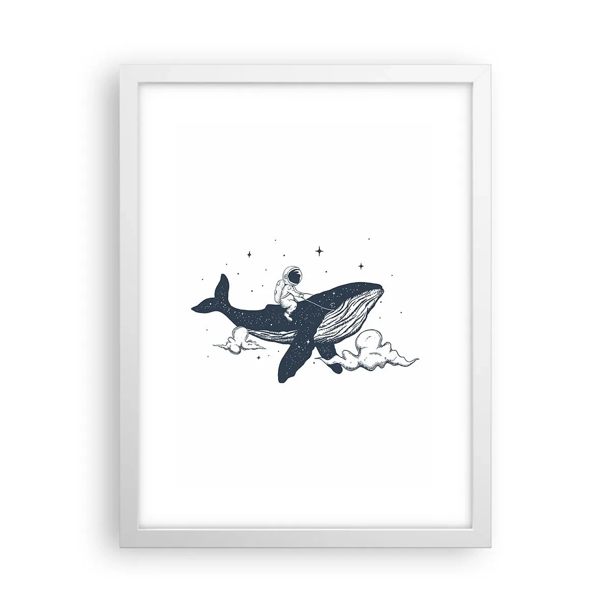 Pôster em moldura branca - Aventura espacial - 30x40 cm