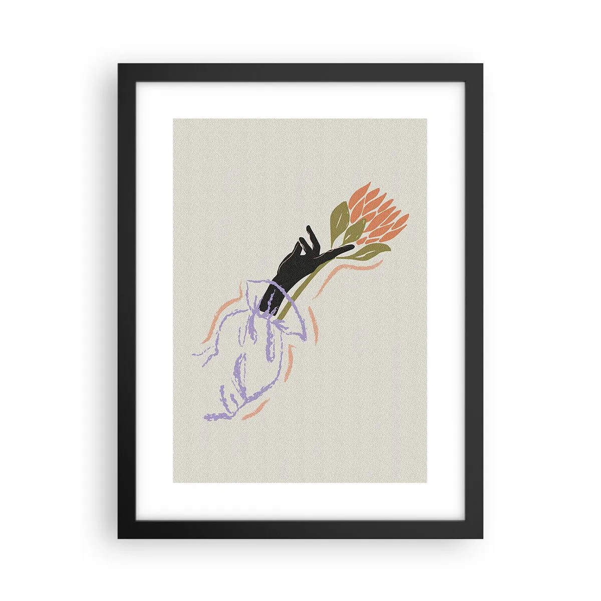 Pôster com moldura preta - Toque fraterno - 30x40 cm