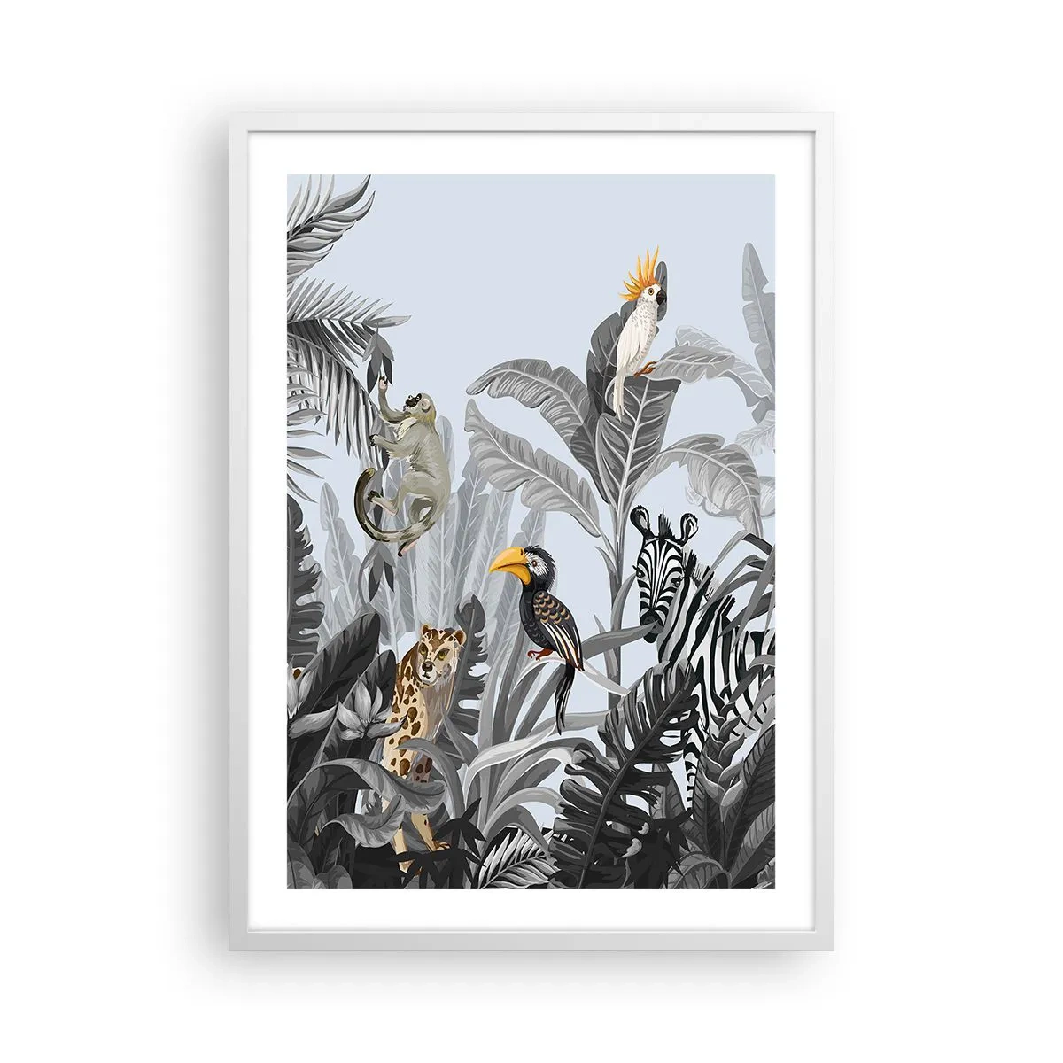Pôster em moldura branca - Conto de fadas africano - 50x70 cm