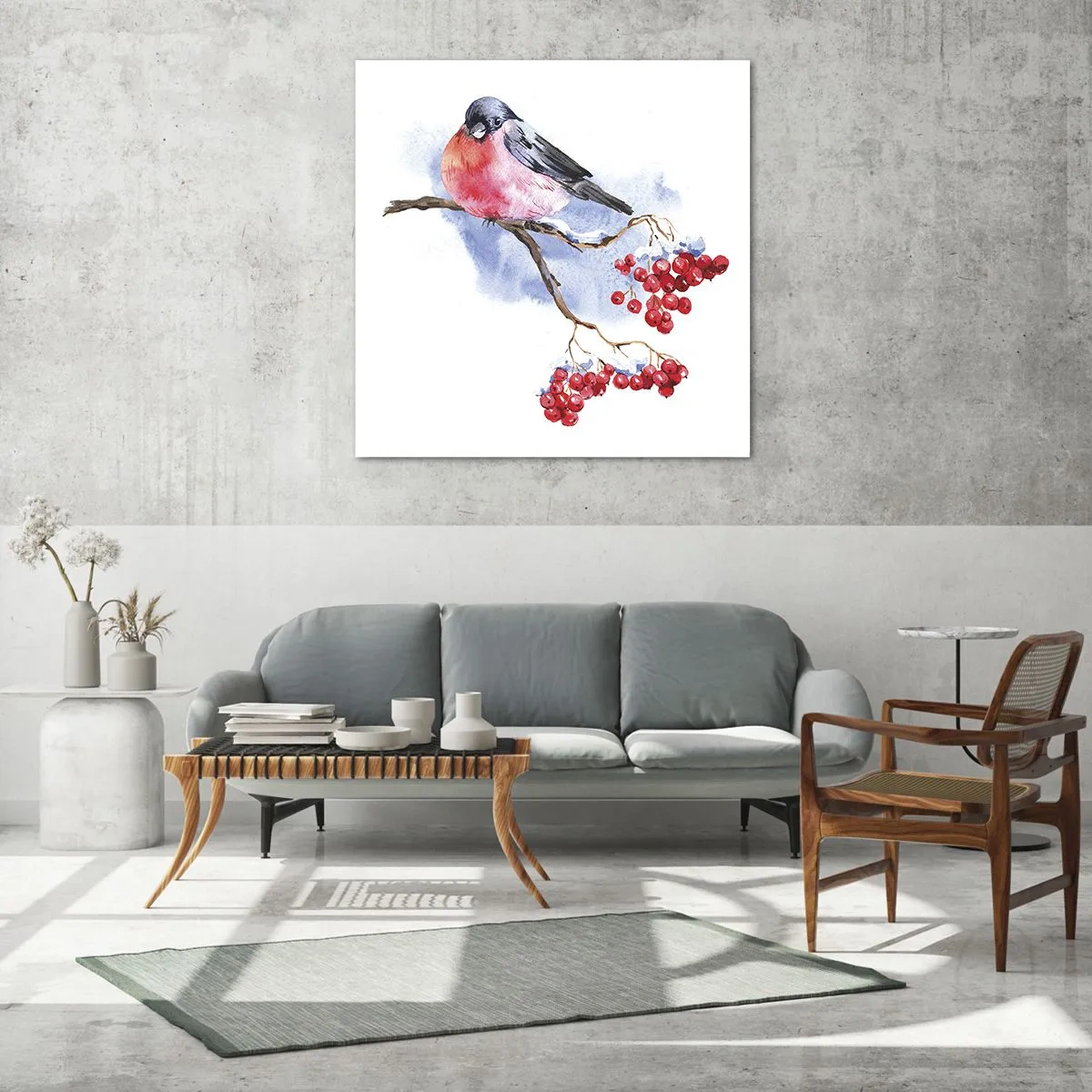 Quadro em vidro - Inverno a cores - 30x30 cm