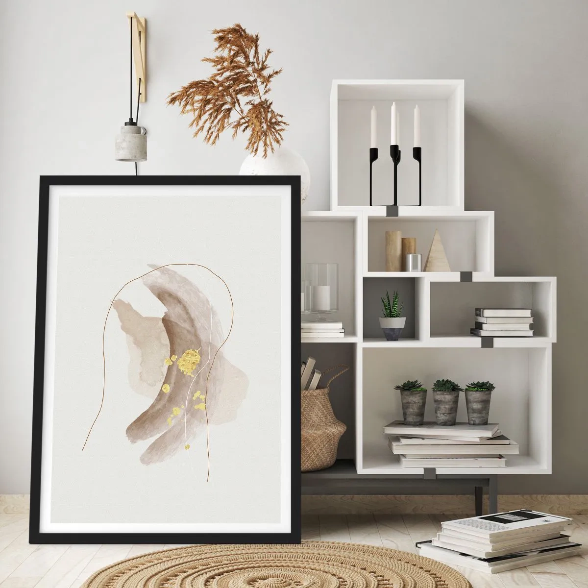 Pôster com moldura preta - Encontrado no espaço - 70x100 cm