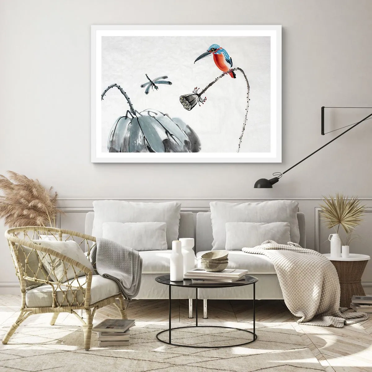 Pôster em moldura branca - A vida do prado - 70x50 cm