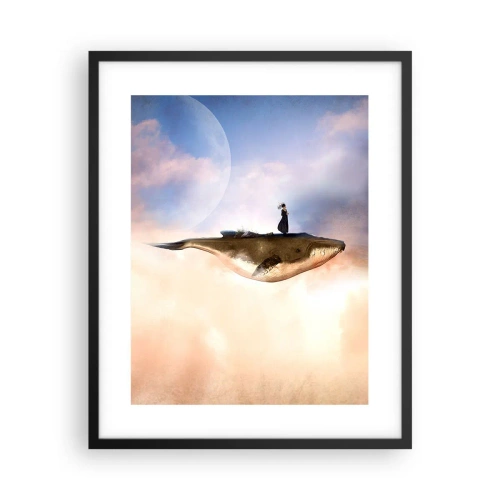 Pôster com moldura preta - Uma viagem surreal - 40x50 cm