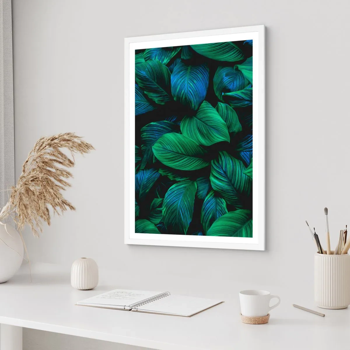 Pôster em moldura branca - Na multidão verde - 40x50 cm