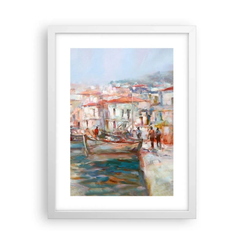 Pôster em moldura branca - Férias em pastel - 30x40 cm