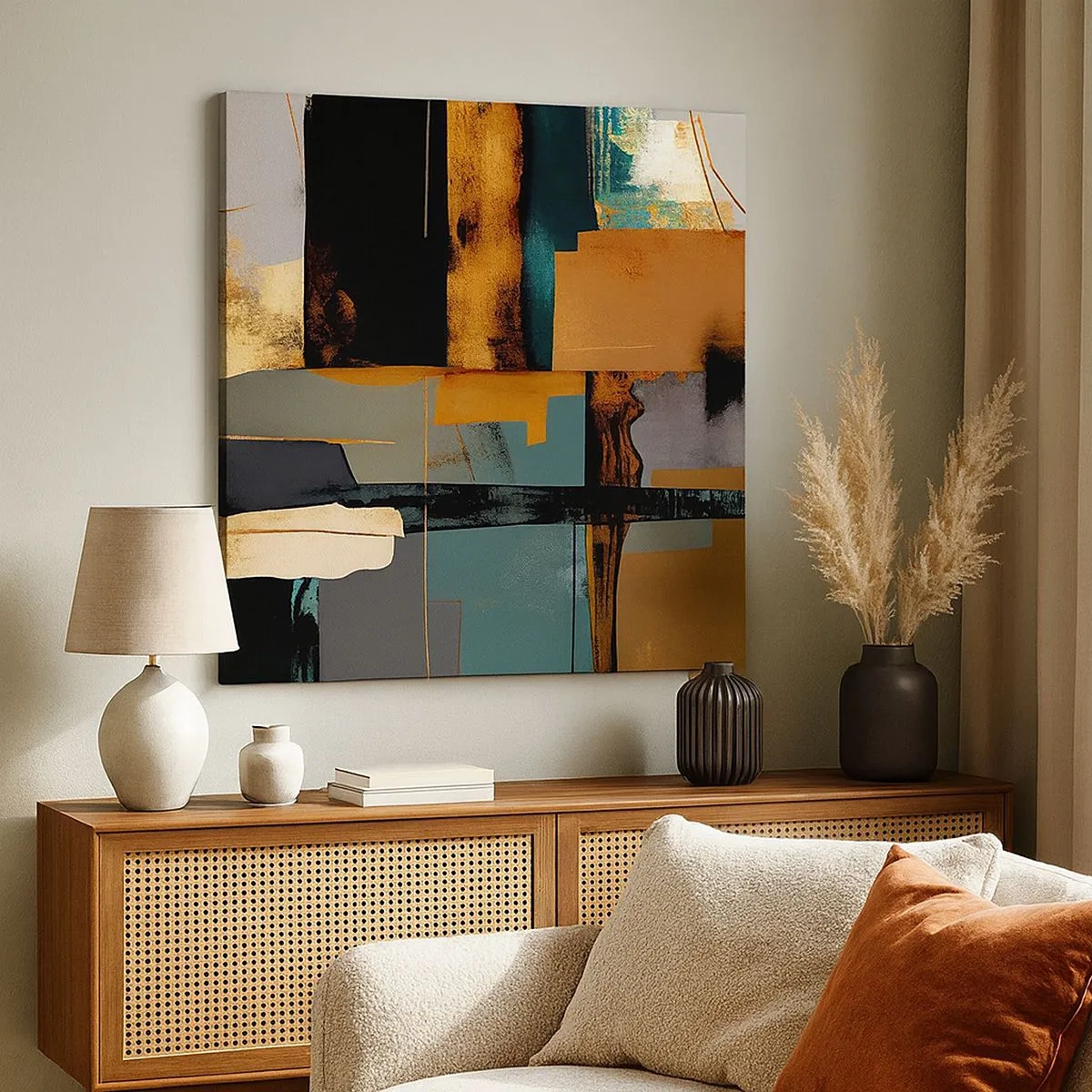 Quadro em tela - Abstração – luz e sombra - 30x30 cm