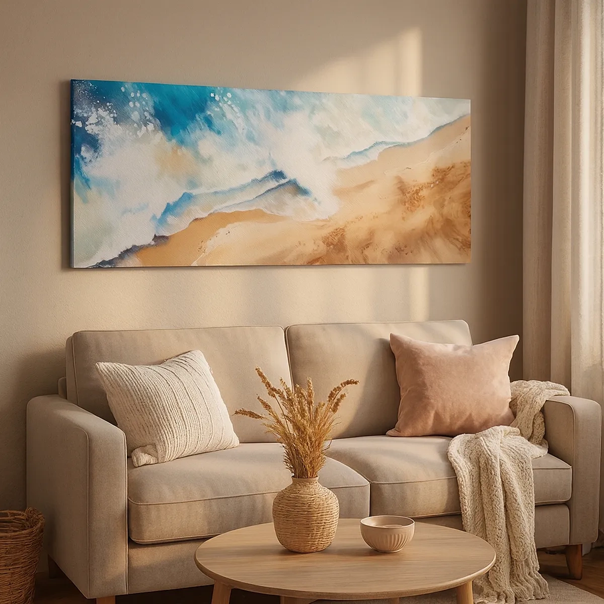 Quadro em tela - A onda que retorna - 30x30 cm