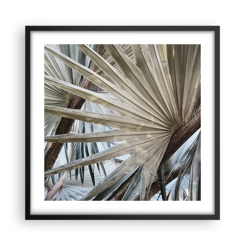 Pôster com moldura preta - Leques nos trópicos - 50x50 cm