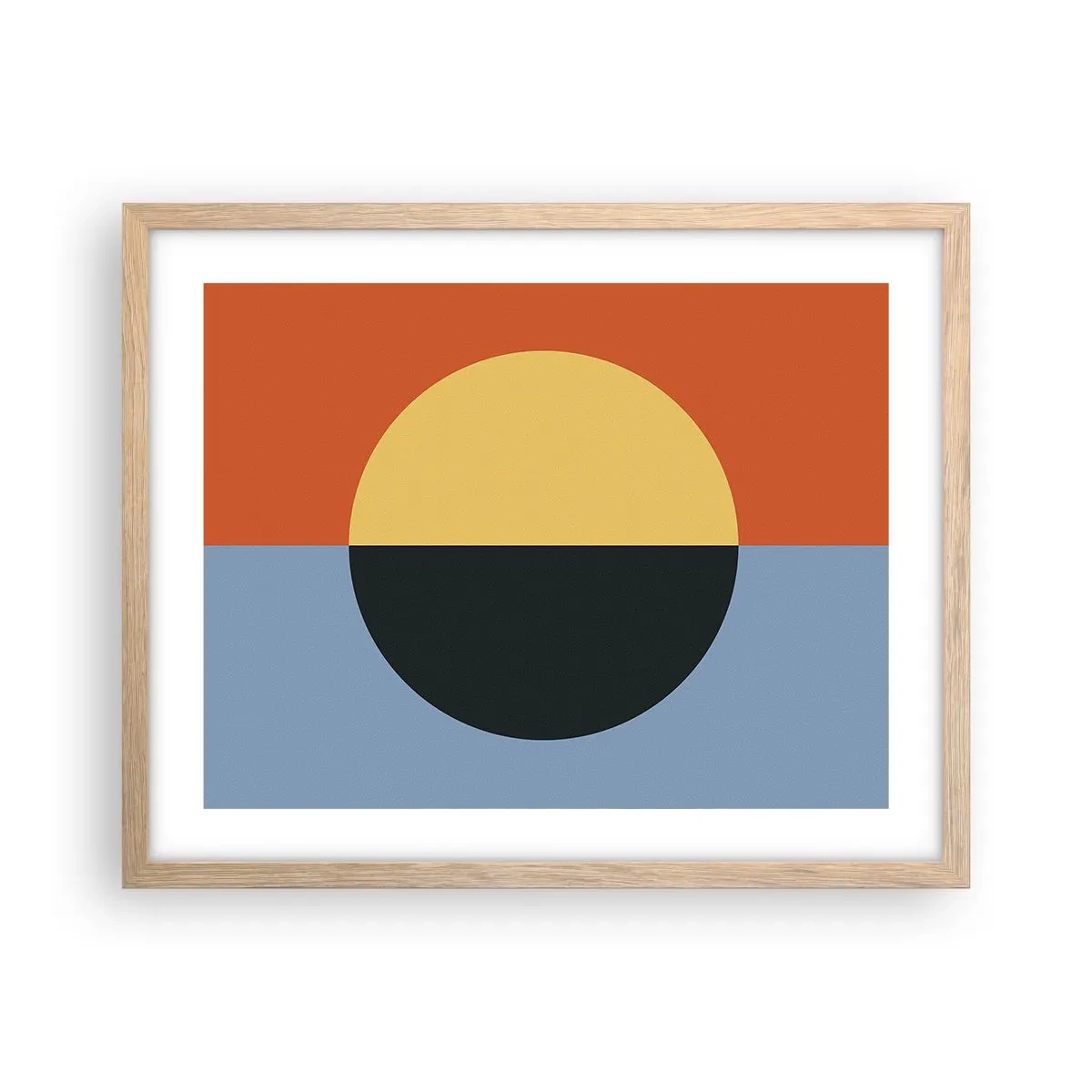 Pôster com moldura de carvalho claro - Composição do calor e do frio - 50x40 cm
