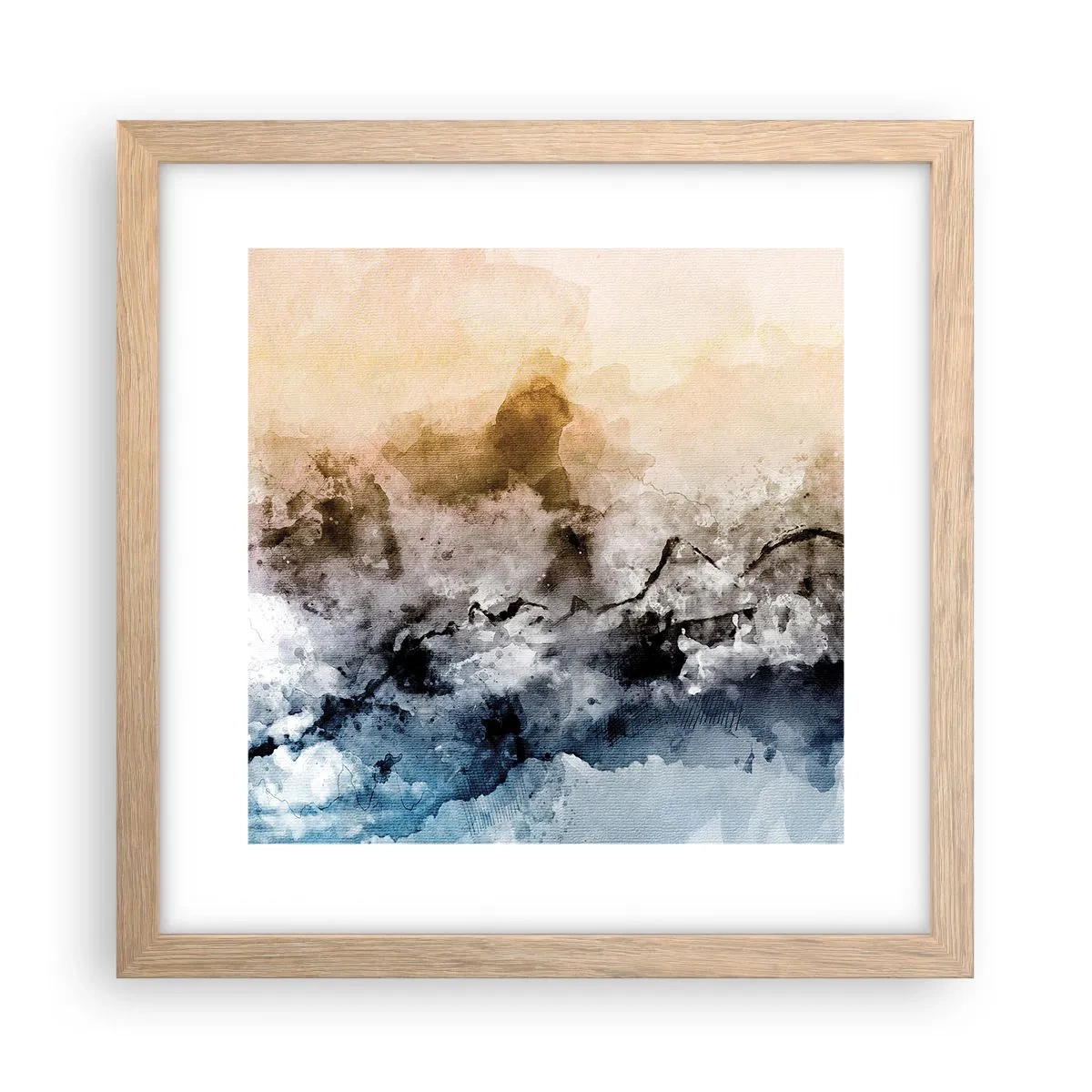 Pôster com moldura de carvalho claro - Imersos no tumulto do nevoeiro - 30x30 cm