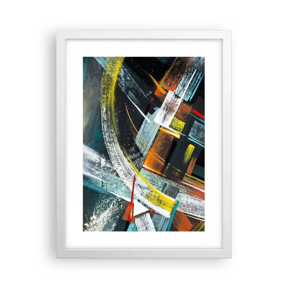 Pôster em moldura branca - Energia de movimento - 30x40 cm