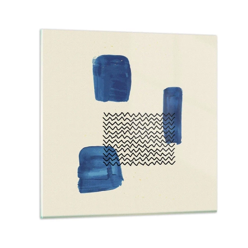 Quadro em vidro - Quarteto abstrato - 30x30 cm
