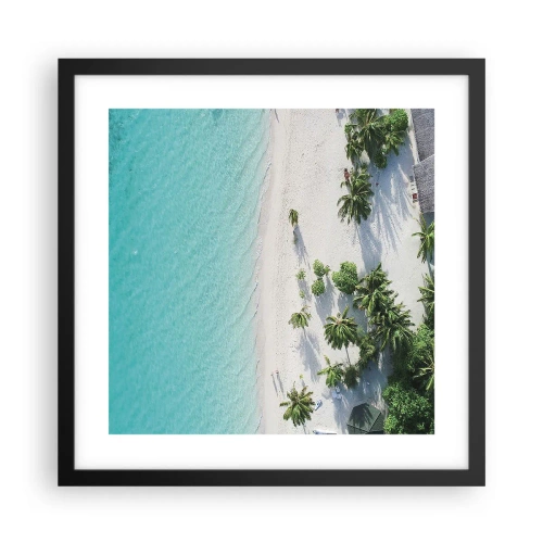 Pôster com moldura preta - Férias no paraíso - 40x40 cm