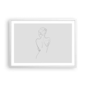 Pôster em moldura branca - Música corporal - 70x50 cm