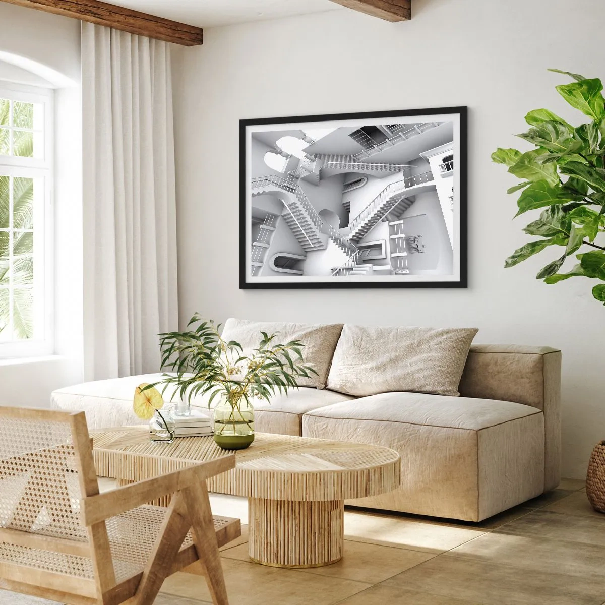 Pôster com moldura preta - Paradoxos do espaço - 91x61 cm