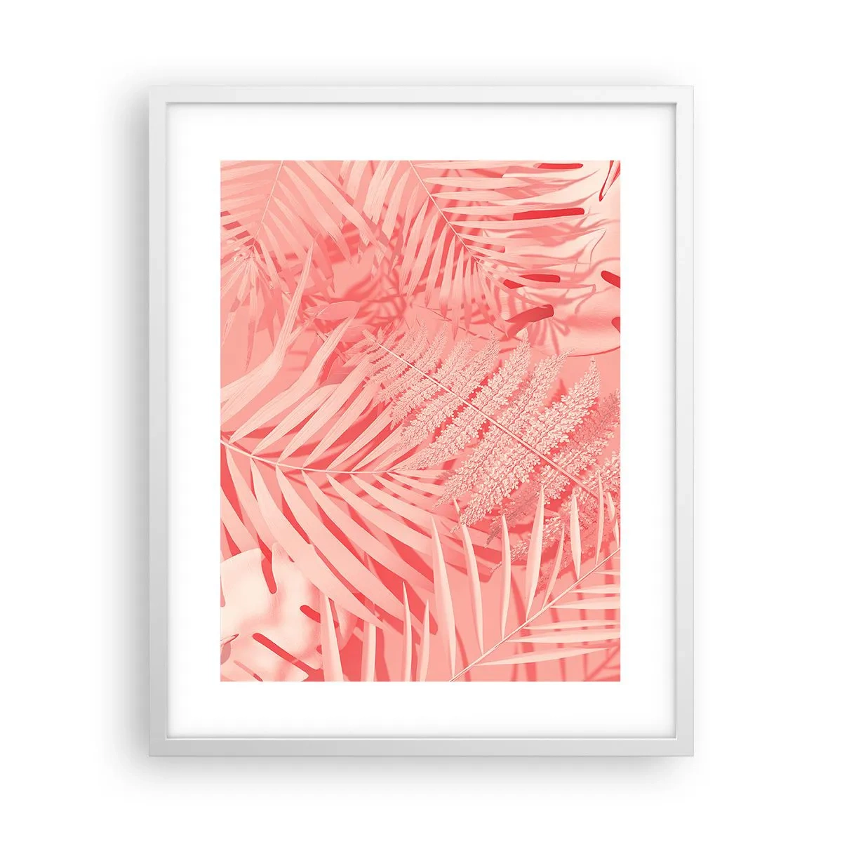 Pôster em moldura branca - Conceito cor-de-rosa - 40x50 cm
