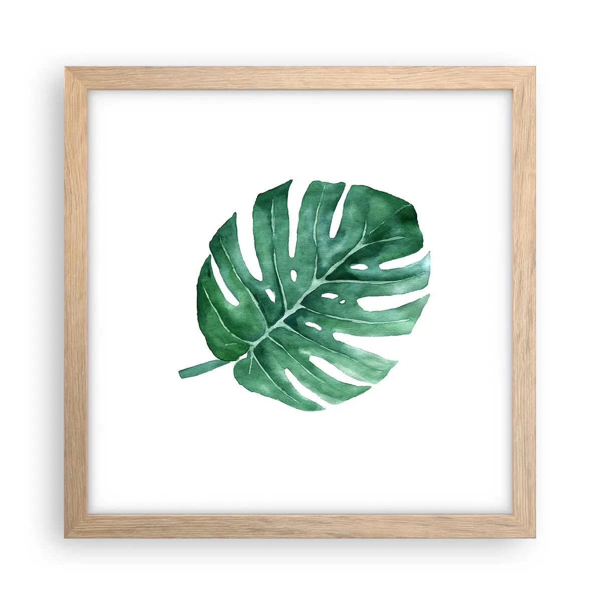 Pôster com moldura de carvalho claro - Conceito verde - 30x30 cm