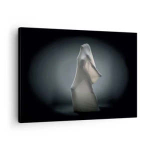 Quadro em tela - Uma figura em tecido branco sobre fundo escuro - 70x50cm - Desejos ocultos - Decoração de parede moderna para a sala de estar e quarto ARTTOR