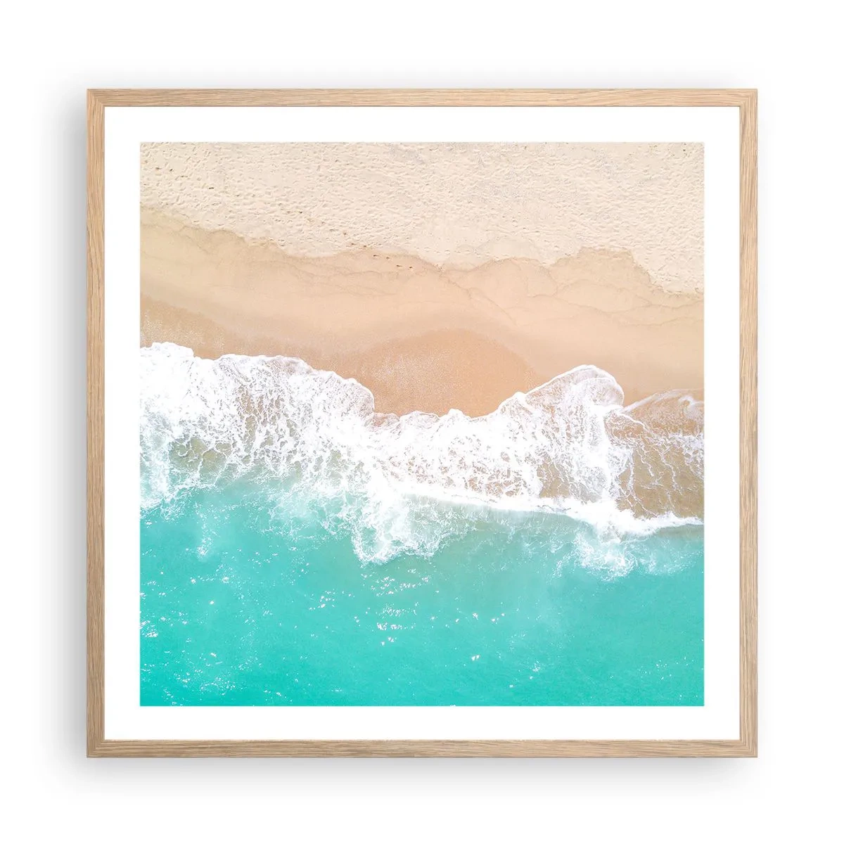 Pôster com moldura de carvalho claro - Toque carinhoso - 60x60 cm