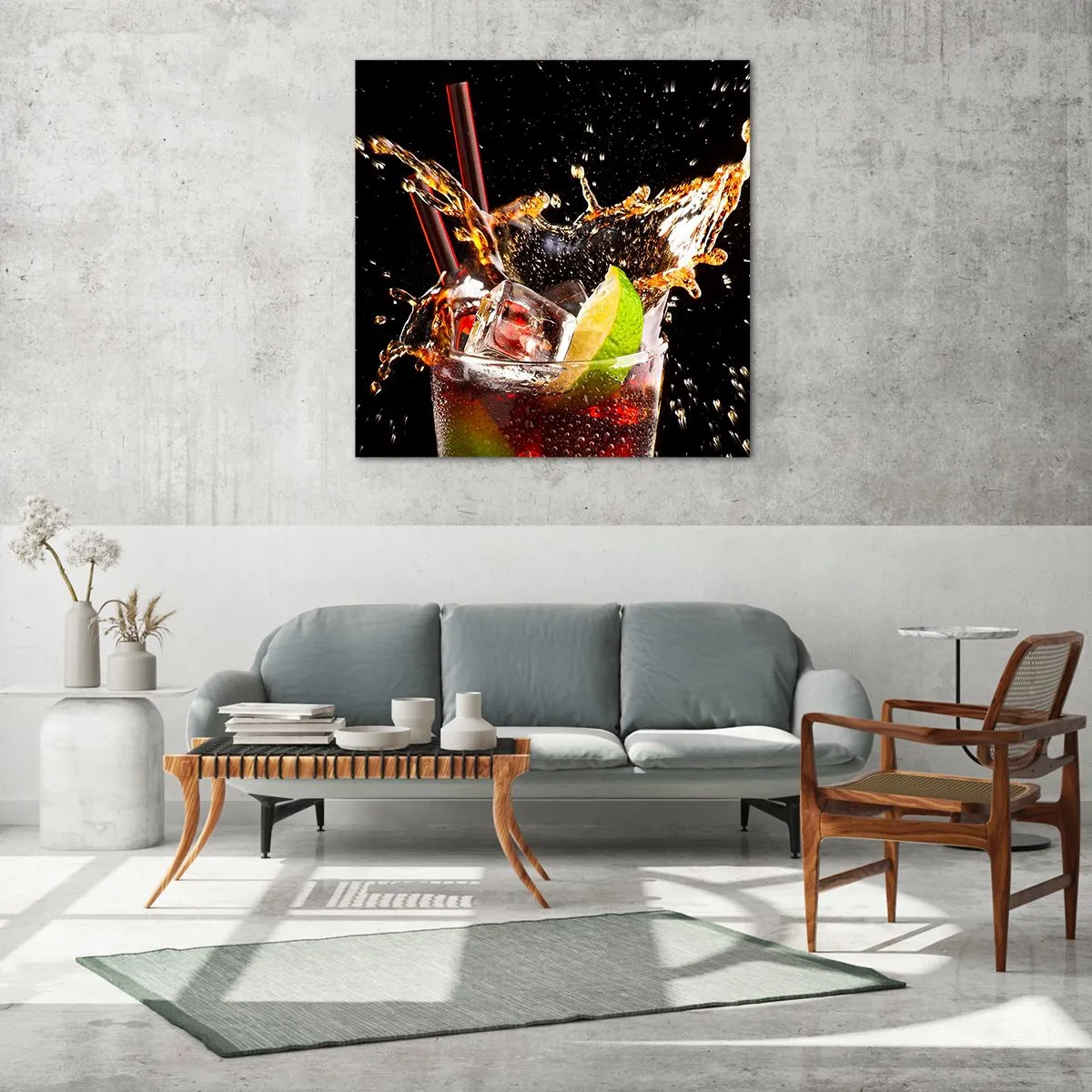 Quadro em vidro - Alegria e energia das cores - 60x60 cm