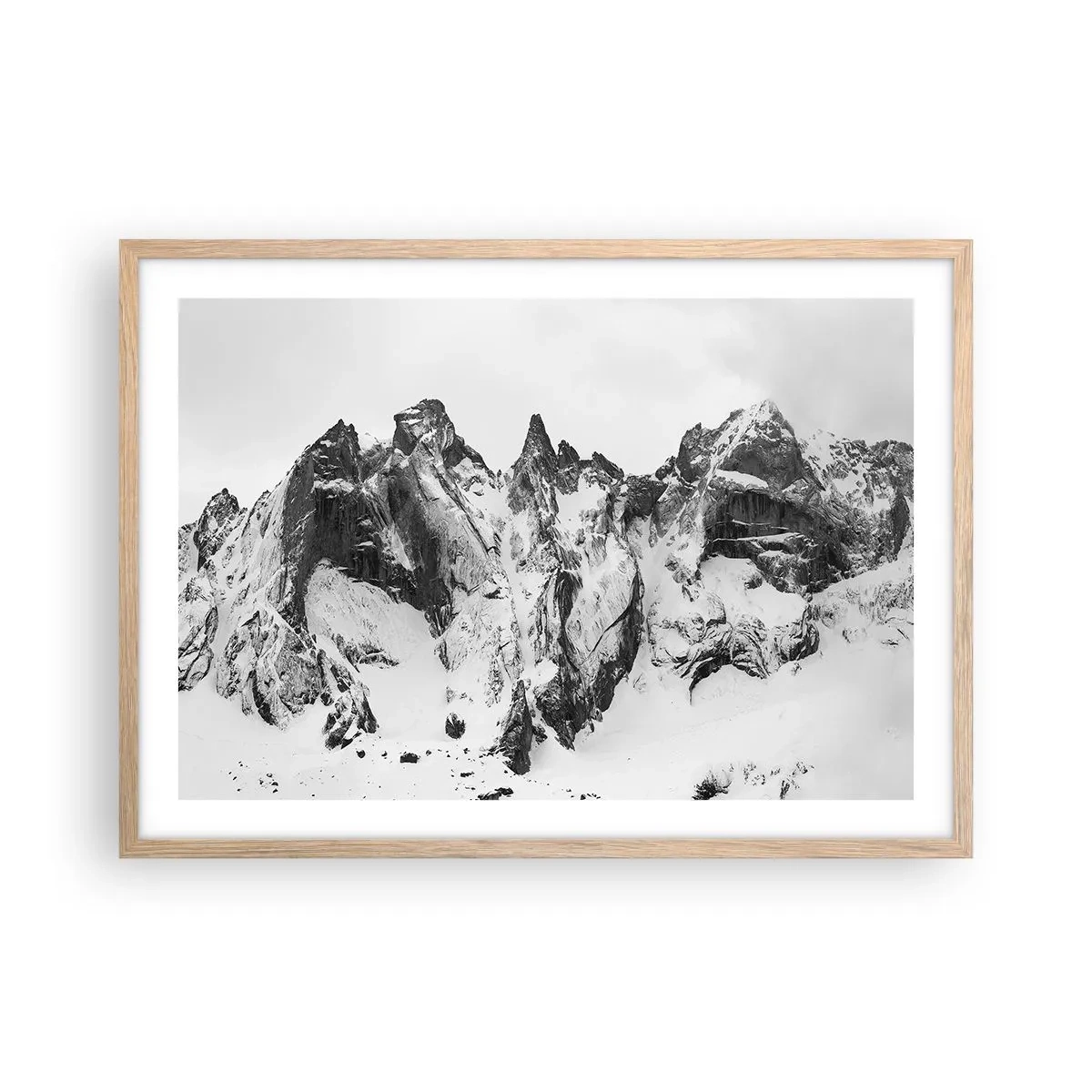 Pôster com moldura de carvalho claro - O assustador cume de granito - 70x50 cm