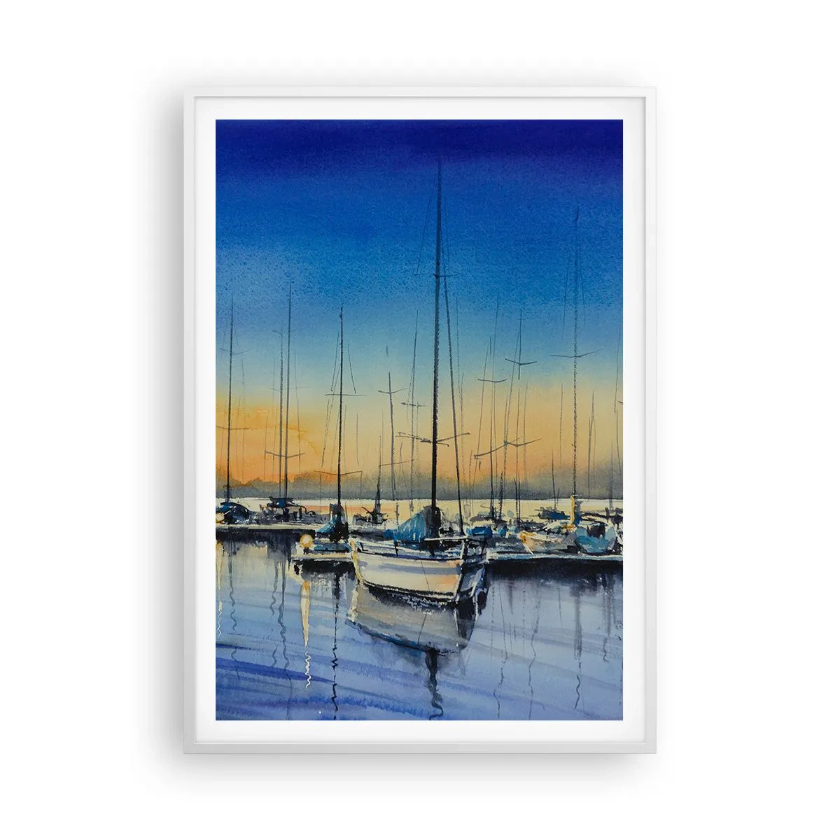 Pôster em moldura branca - Fim de um bom dia - 70x100 cm