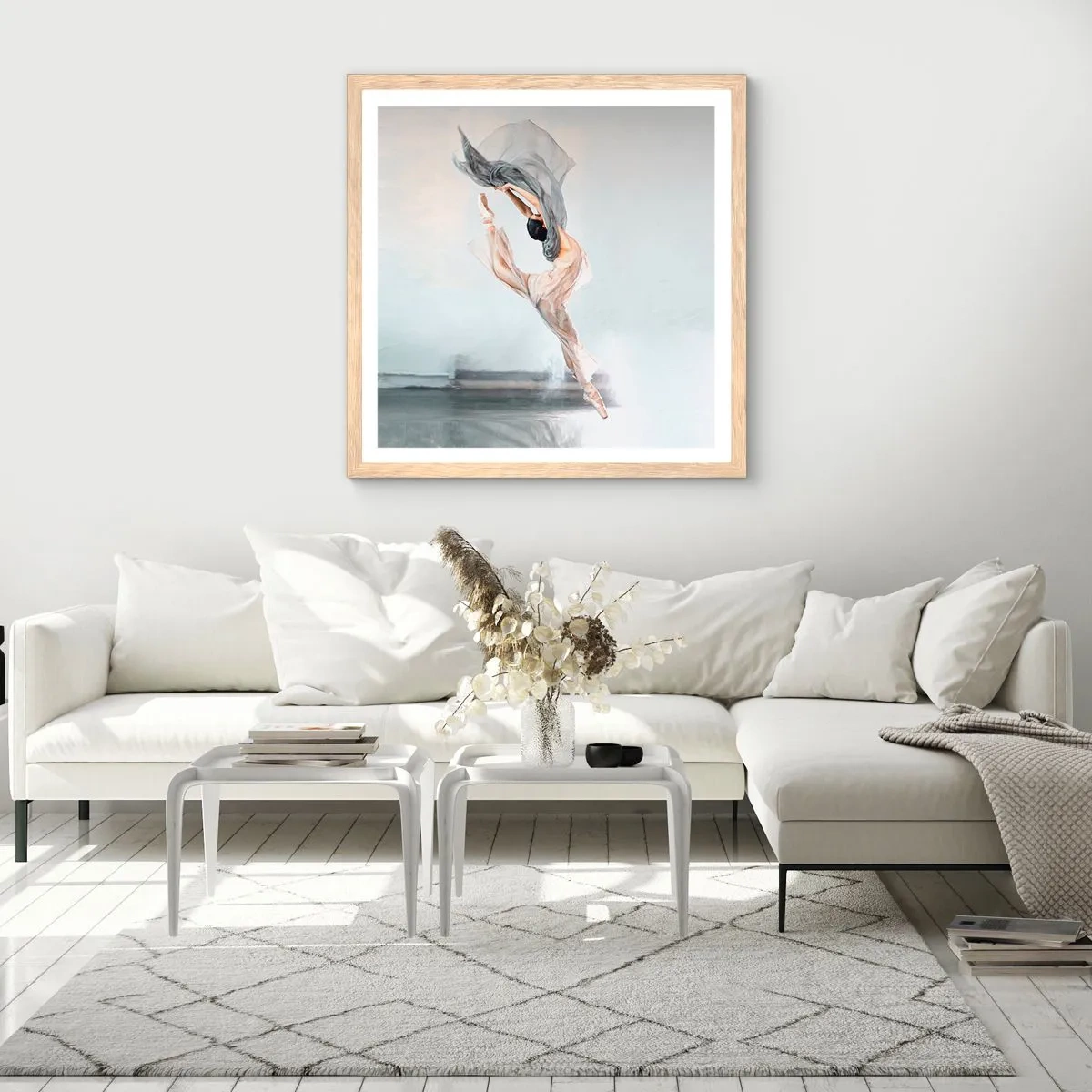 Pôster com moldura de carvalho claro - Na exultação da dança - 40x40 cm