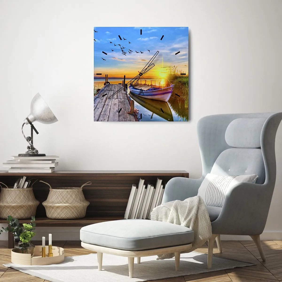 Relógio de parede - Relógio em vidro - Adeus, até amanhã - 40x40 cm