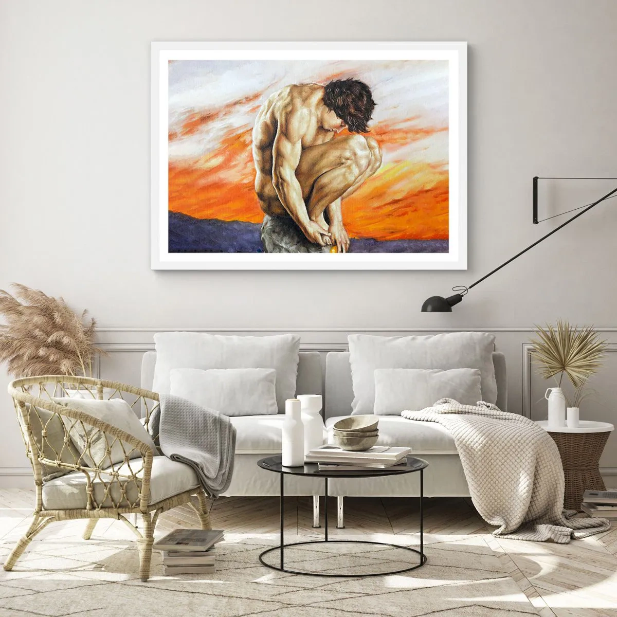 Pôster em moldura branca - Imerso em si mesmo - 70x50 cm