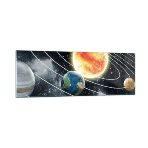 Quadro em vidro - Dança espacial - 90x30 cm